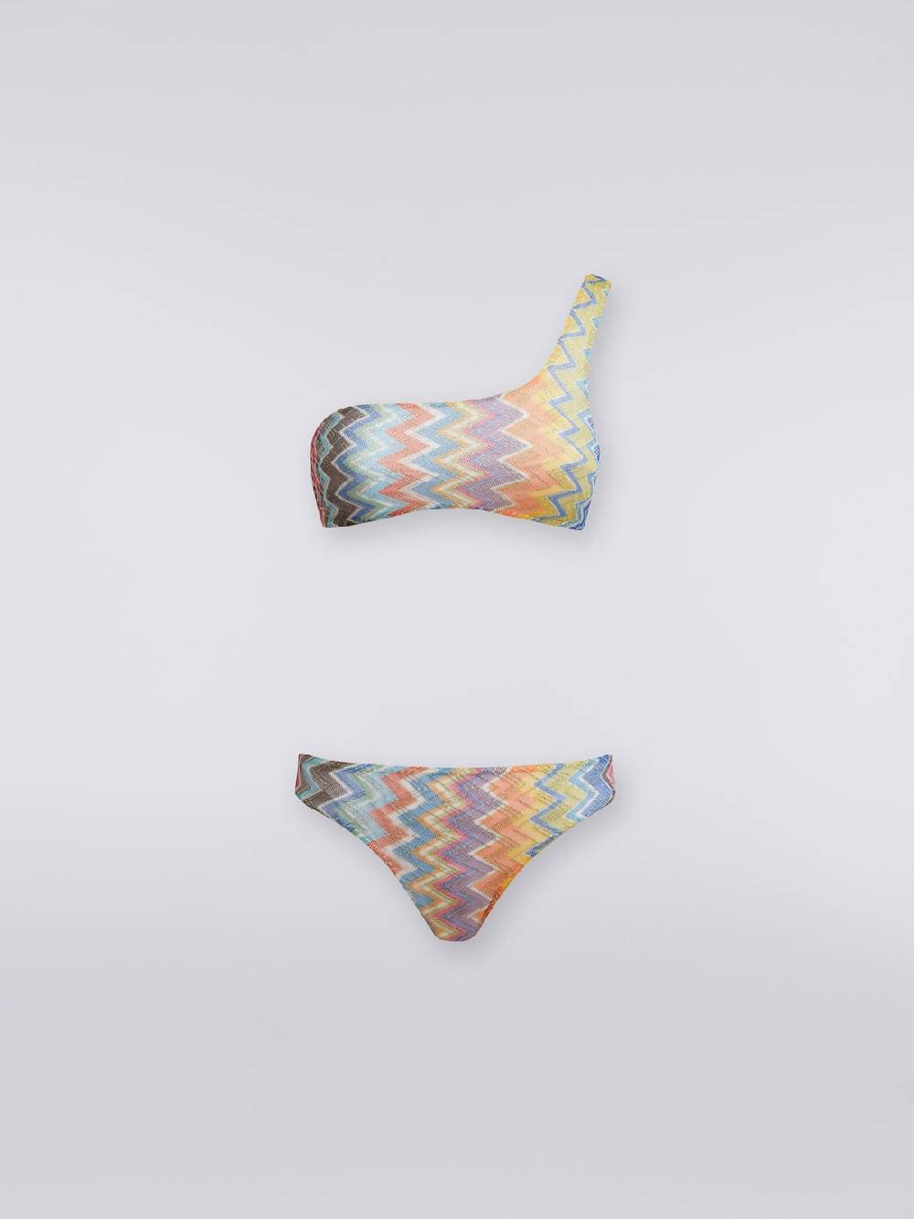 Missoni Bikini monospalla in viscosa zig zag con lurex Sconti VIP