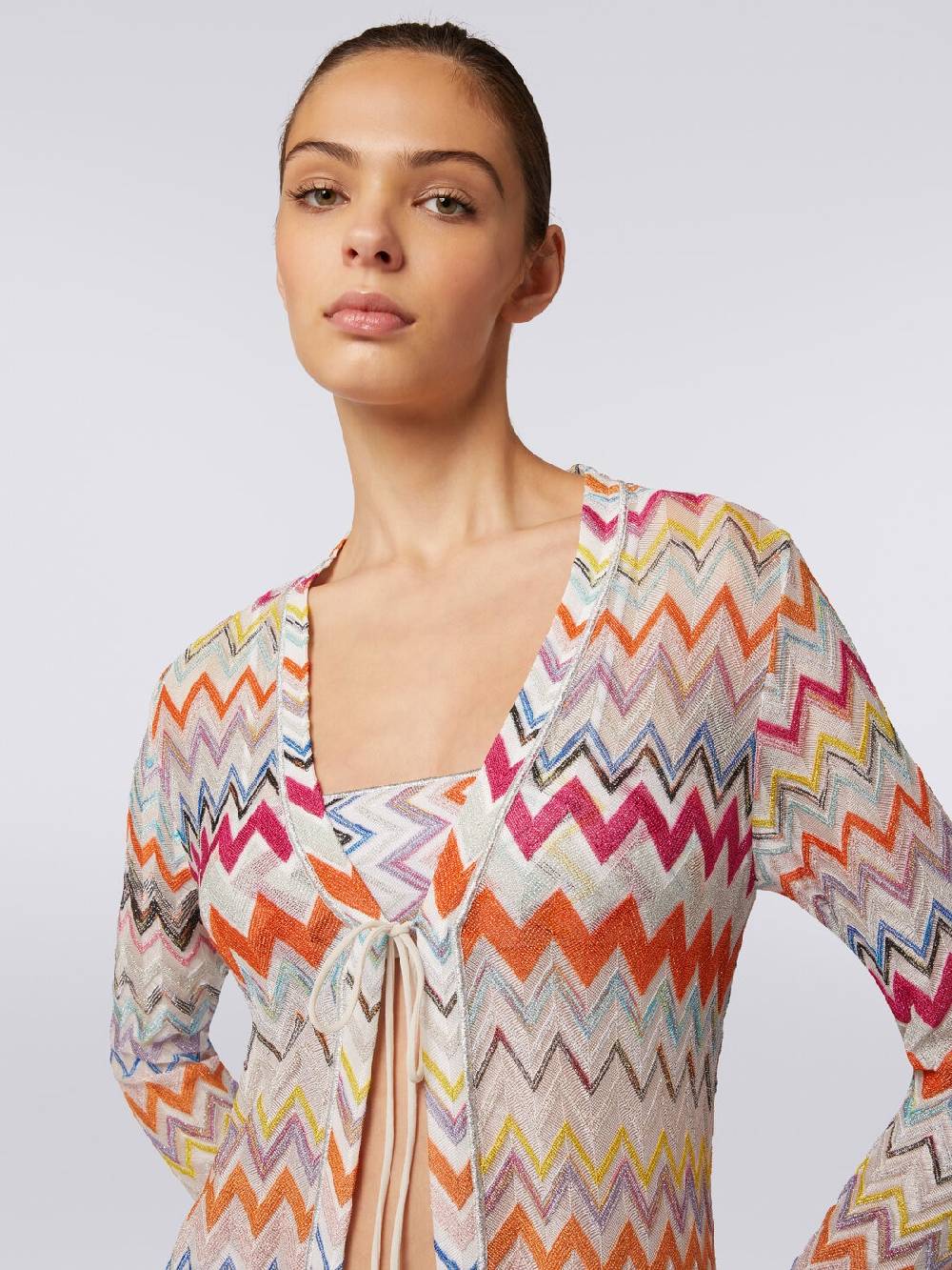 Missoni Cardigan copricostume lungo con motivo zig zag e lurex Super Saving Price