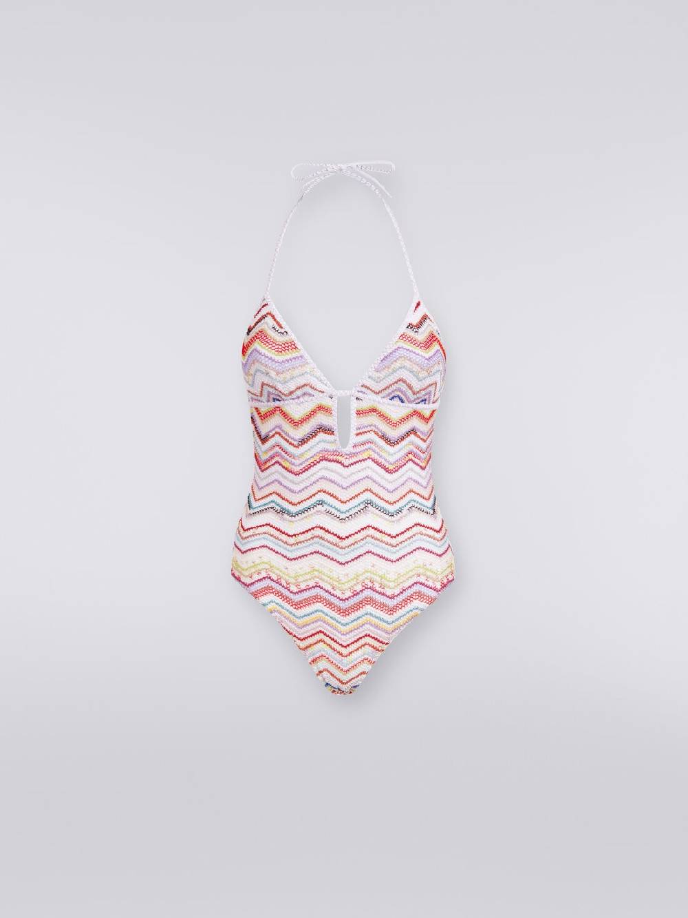 Missoni Costume intero in crochet zig zag con lurex Ritorno libero