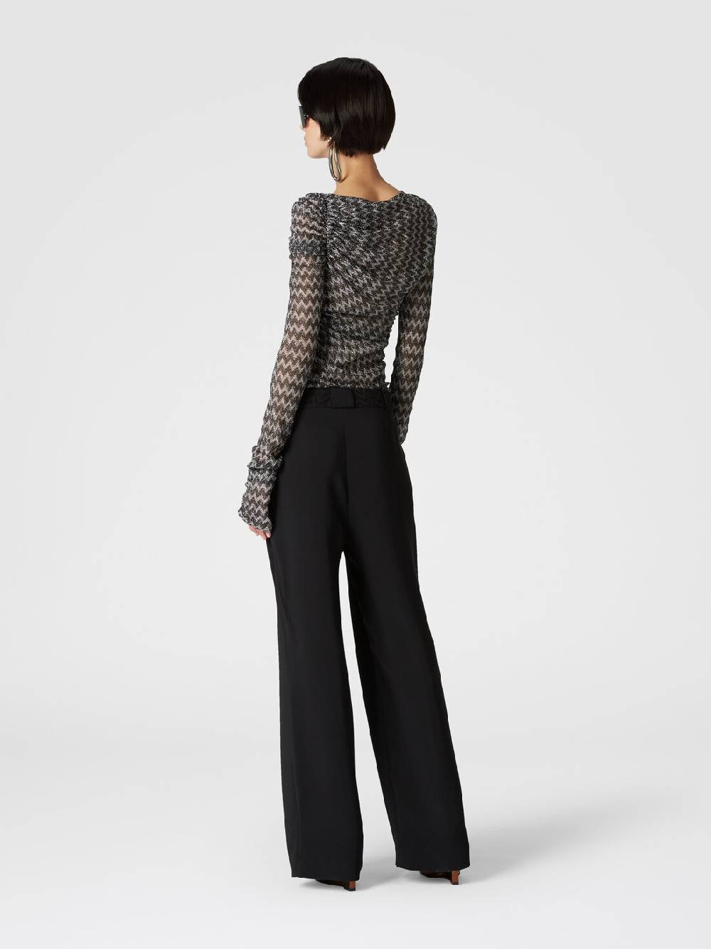 Missoni Pantaloni classici in viscosa con inserto chevron Ultimi tre giorni