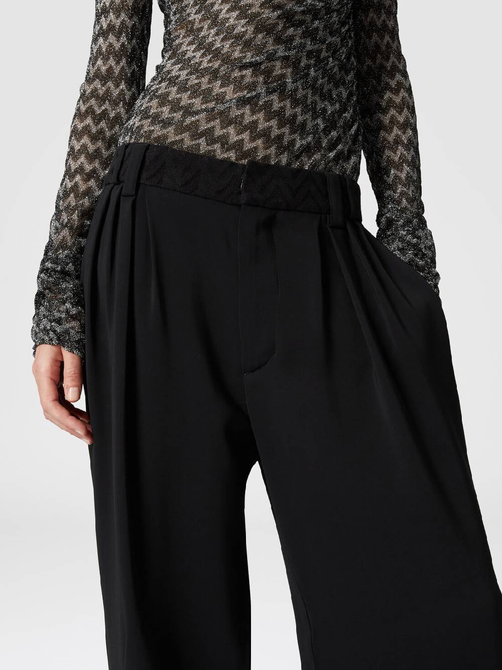 Missoni Pantaloni classici in viscosa con inserto chevron Ultimi tre giorni