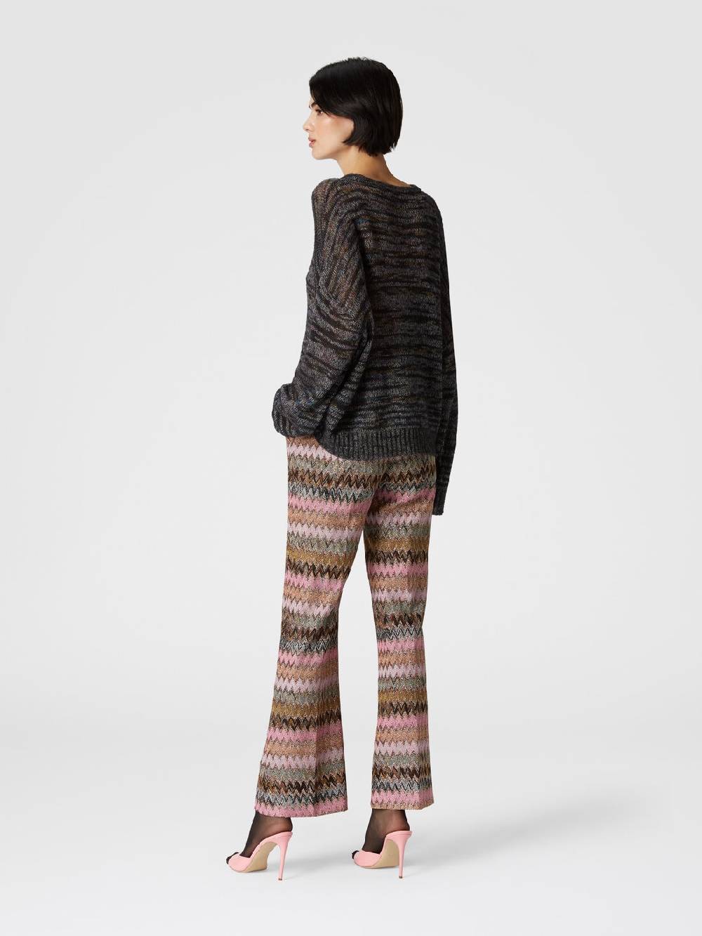 Missoni Pantaloni crop in misto viscosa zig zag lamé ACQUISTA ORA