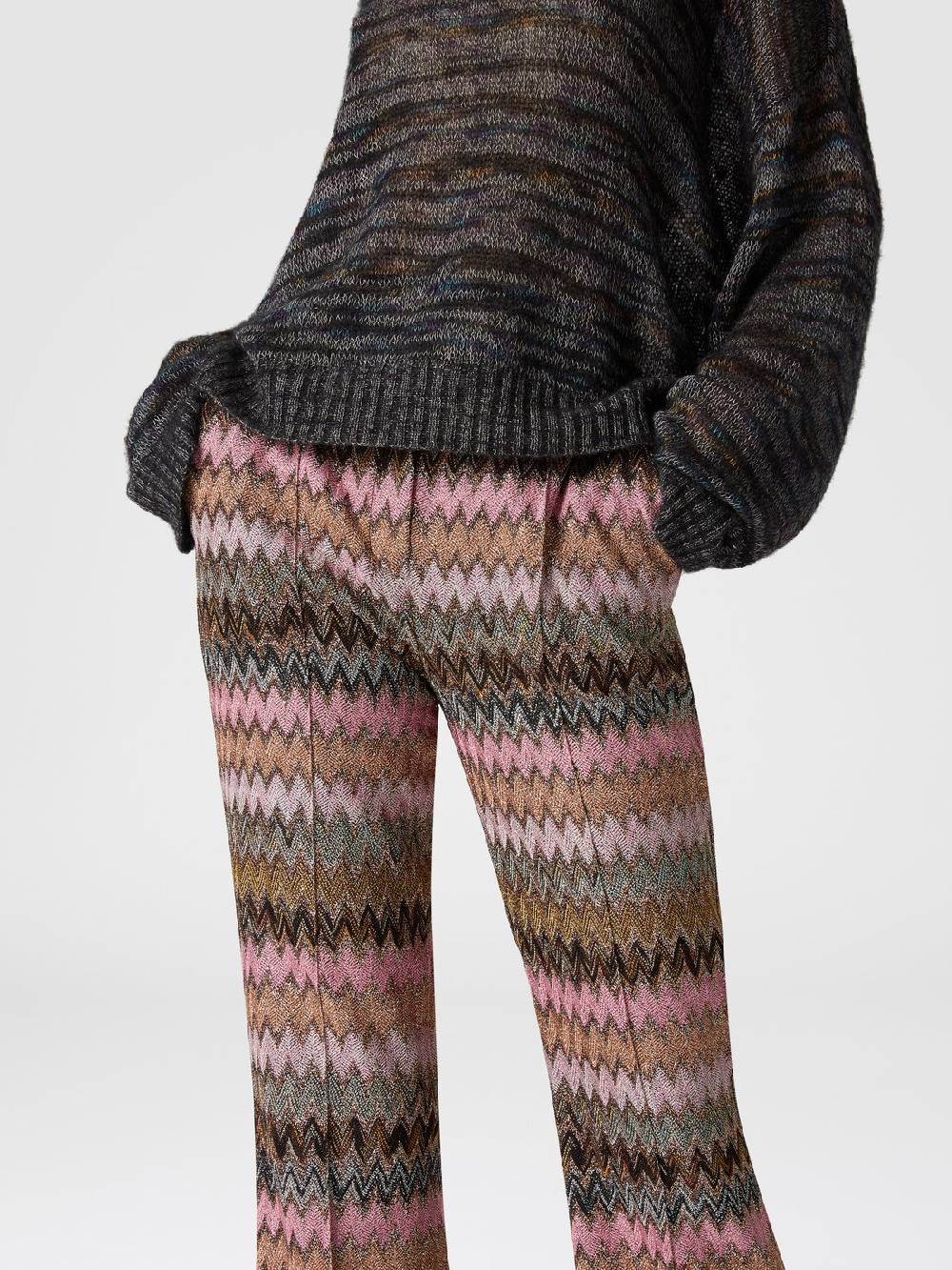 Missoni Pantaloni crop in misto viscosa zig zag lamé ACQUISTA ORA