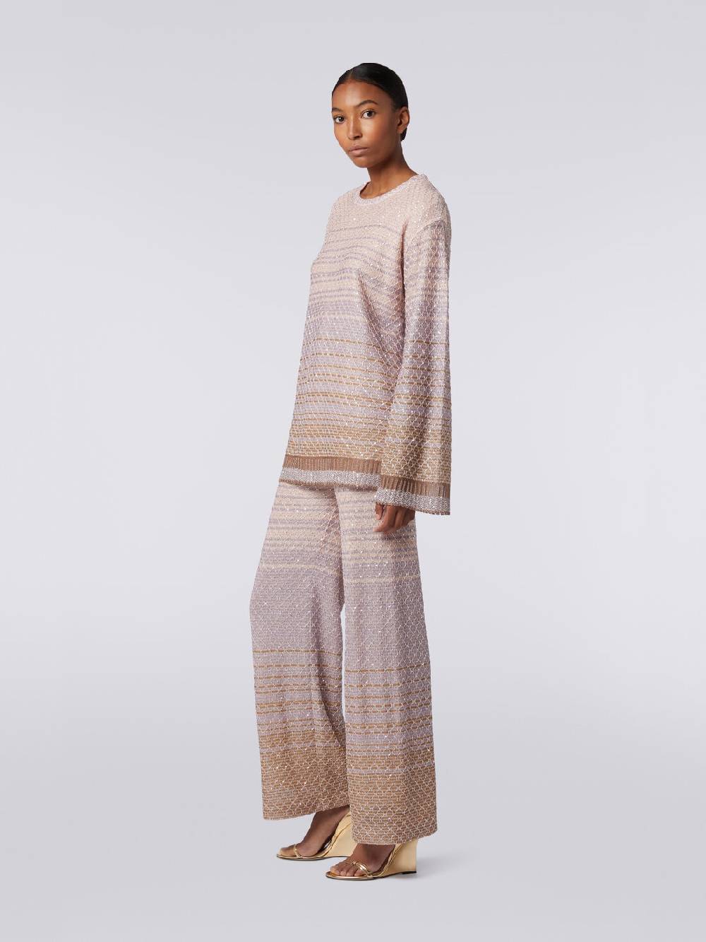 Missoni Pantaloni in maglia dégradé con paillettes Promozione temporanea
