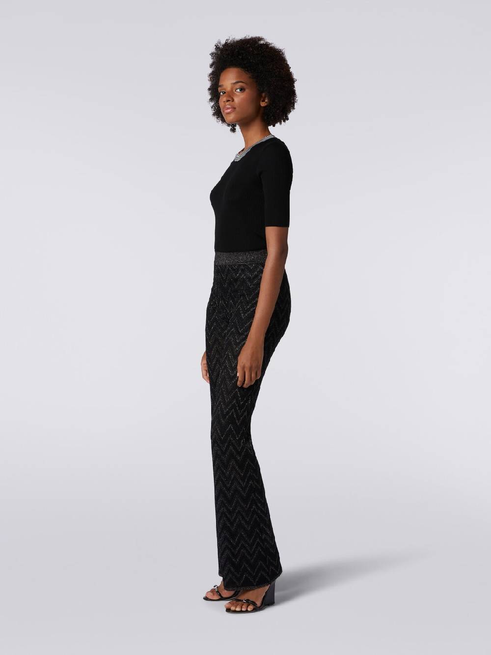 Missoni Pantaloni in maglia di viscosa zig zag con lurex Only for today