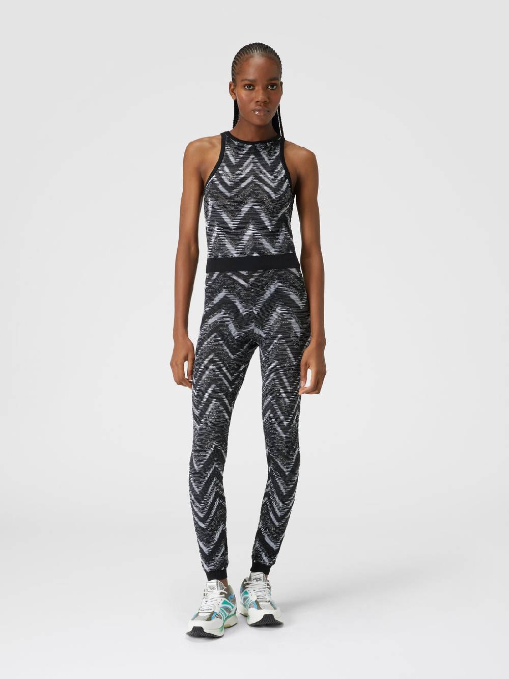 Missoni Top in maglia chevron con logo Italy