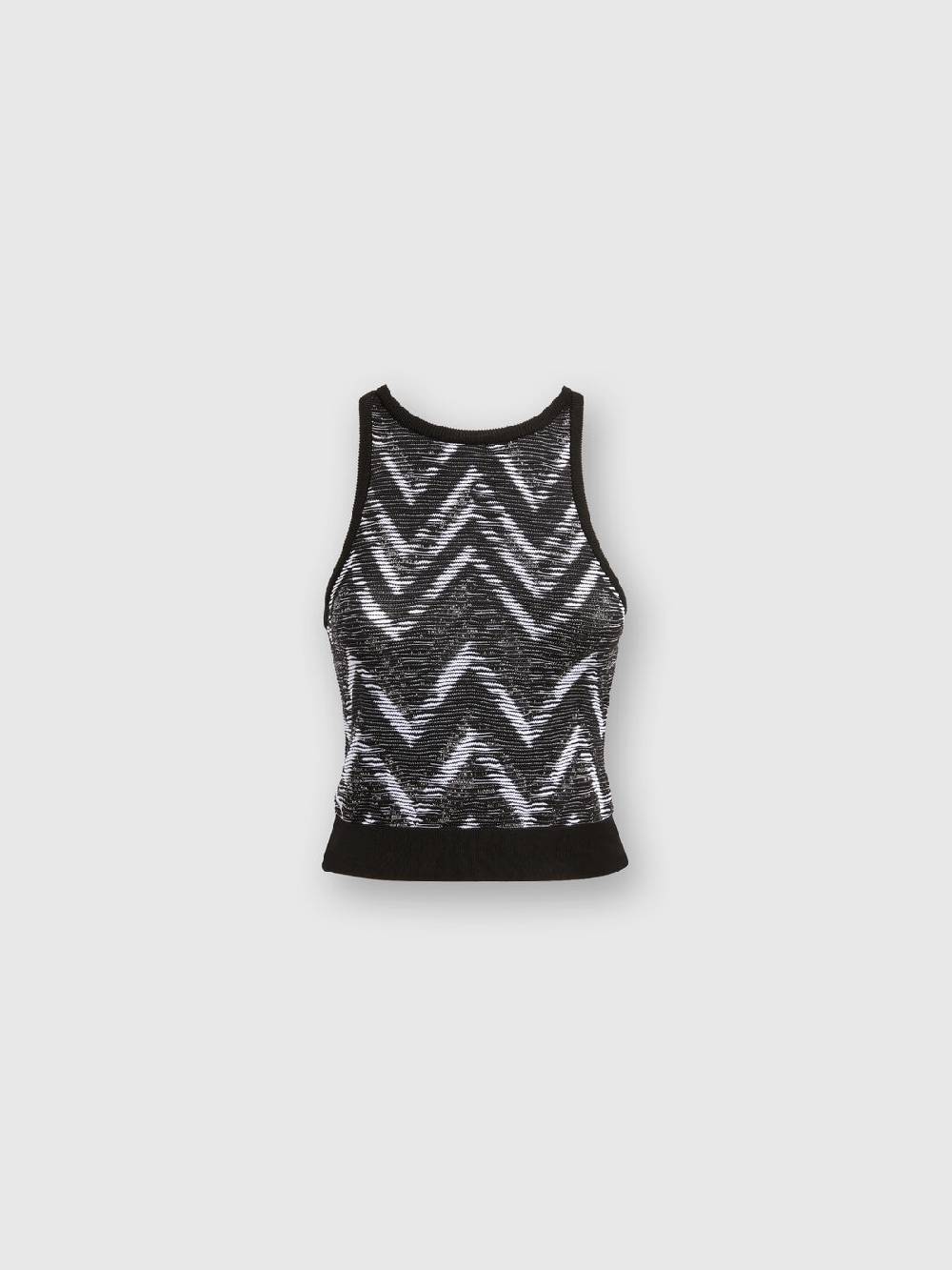 Missoni Top in maglia chevron con logo Italy