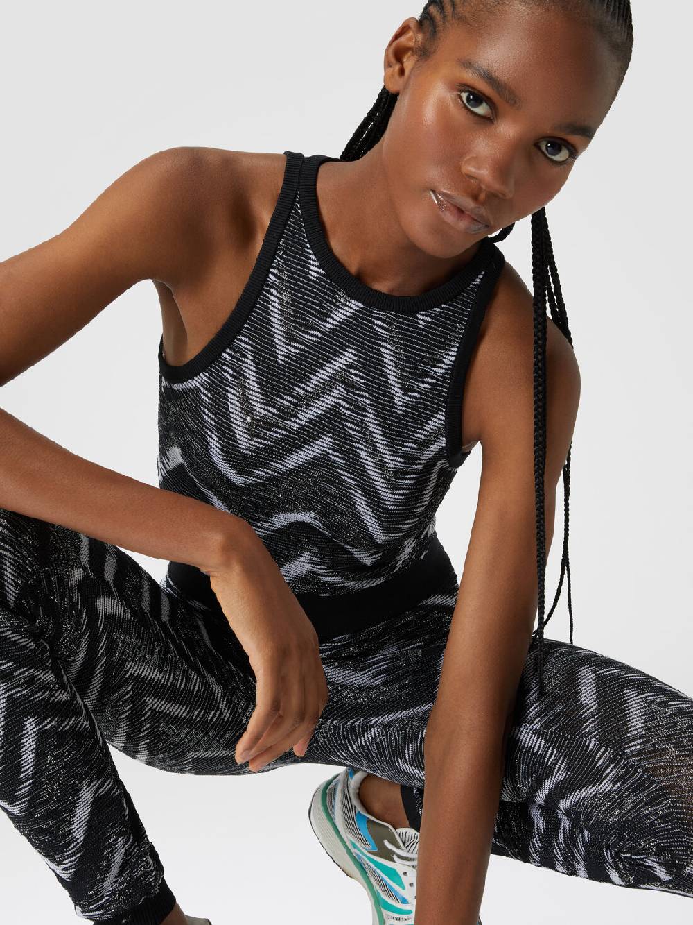 Missoni Top in maglia chevron con logo Italy