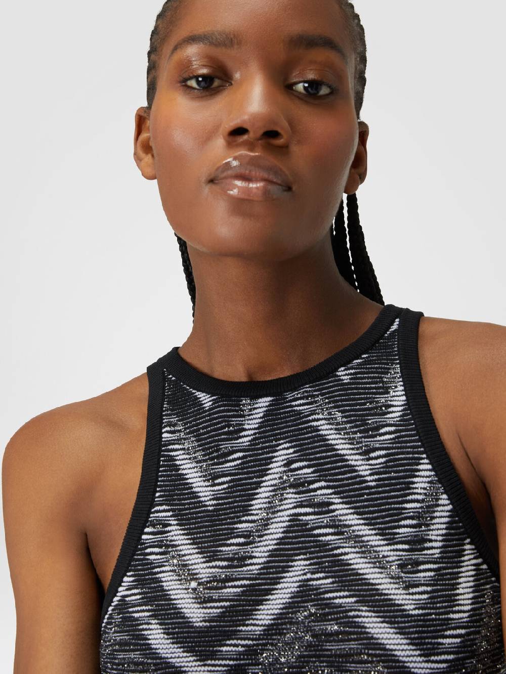 Missoni Top in maglia chevron con logo Italy