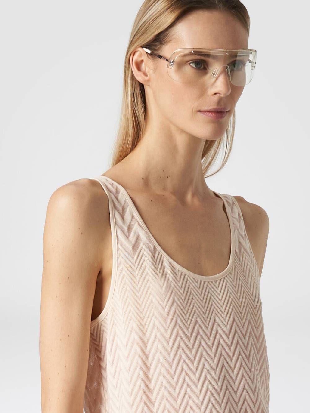Missoni Canottiera in maglia di viscosa e cotone zig zag Italia