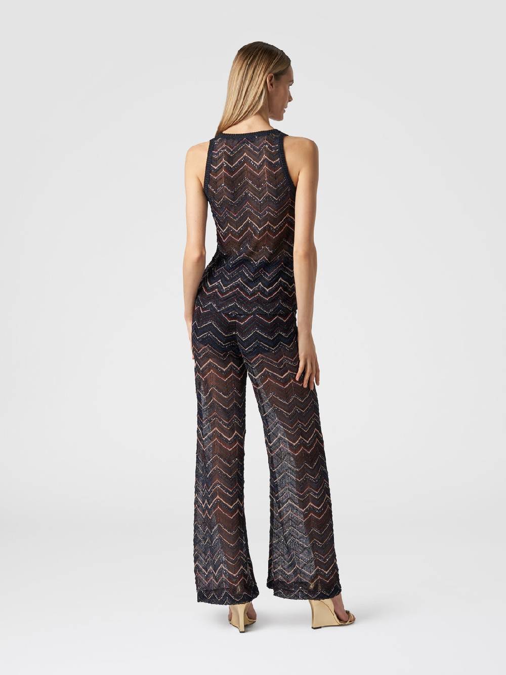 Missoni Canottiera in maglia zig zag con lurex e paillettes Nuovo