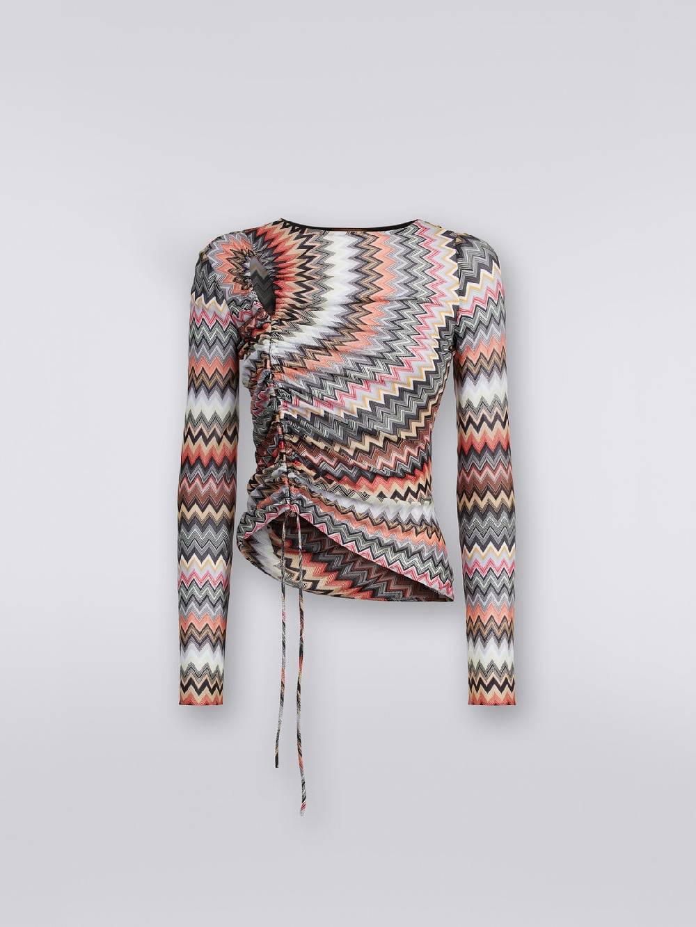 Missoni Top a maniche lunghe zig zag con arricciatura e dettaglio cut-out Qualità