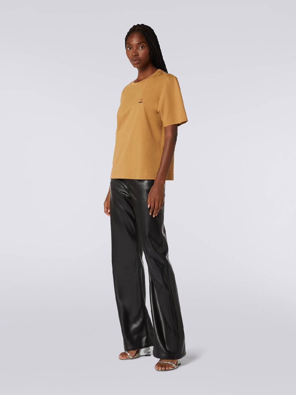 Missoni T-shirt girocollo in cotone con ricamo e logo Promozione