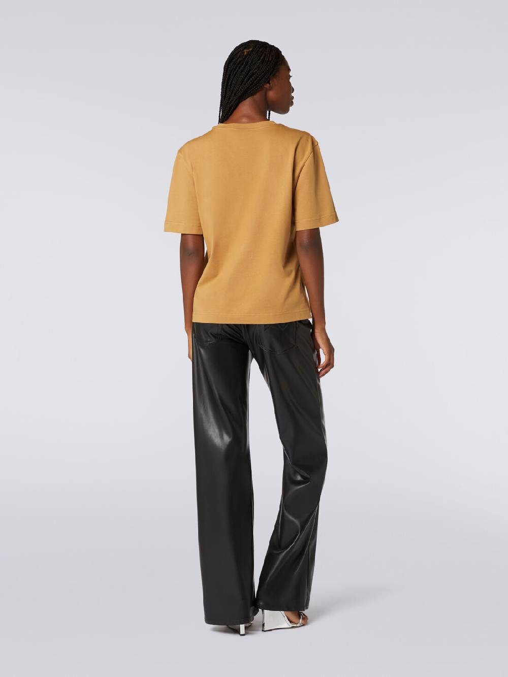 Missoni T-shirt girocollo in cotone con ricamo e logo Promozione