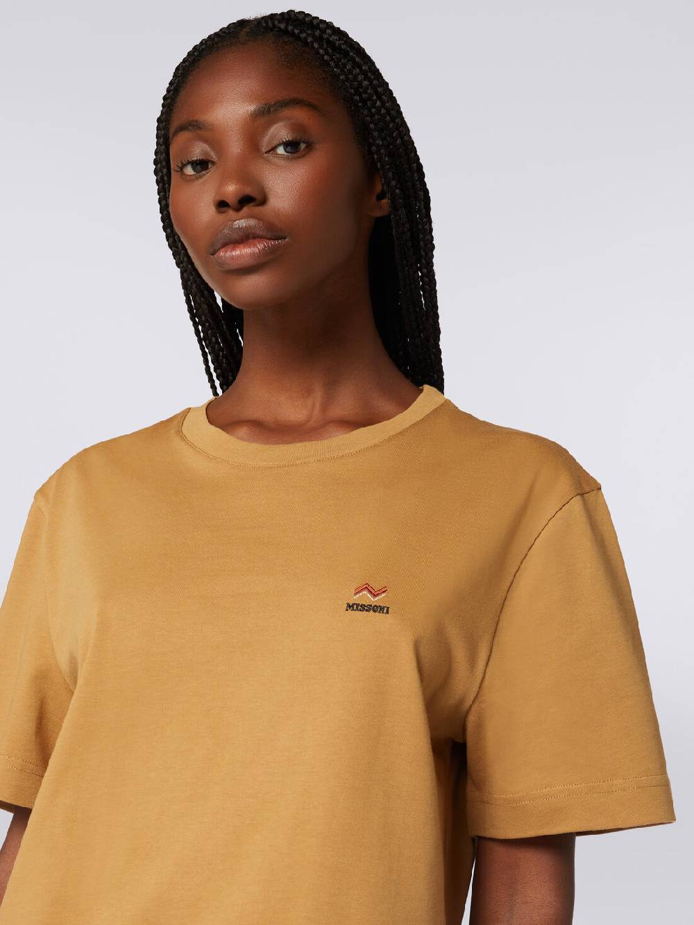Missoni T-shirt girocollo in cotone con ricamo e logo Promozione