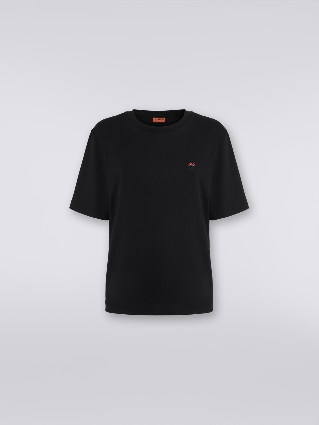 Missoni T-shirt girocollo in cotone con ricamo e logo Spedizione Gratuita