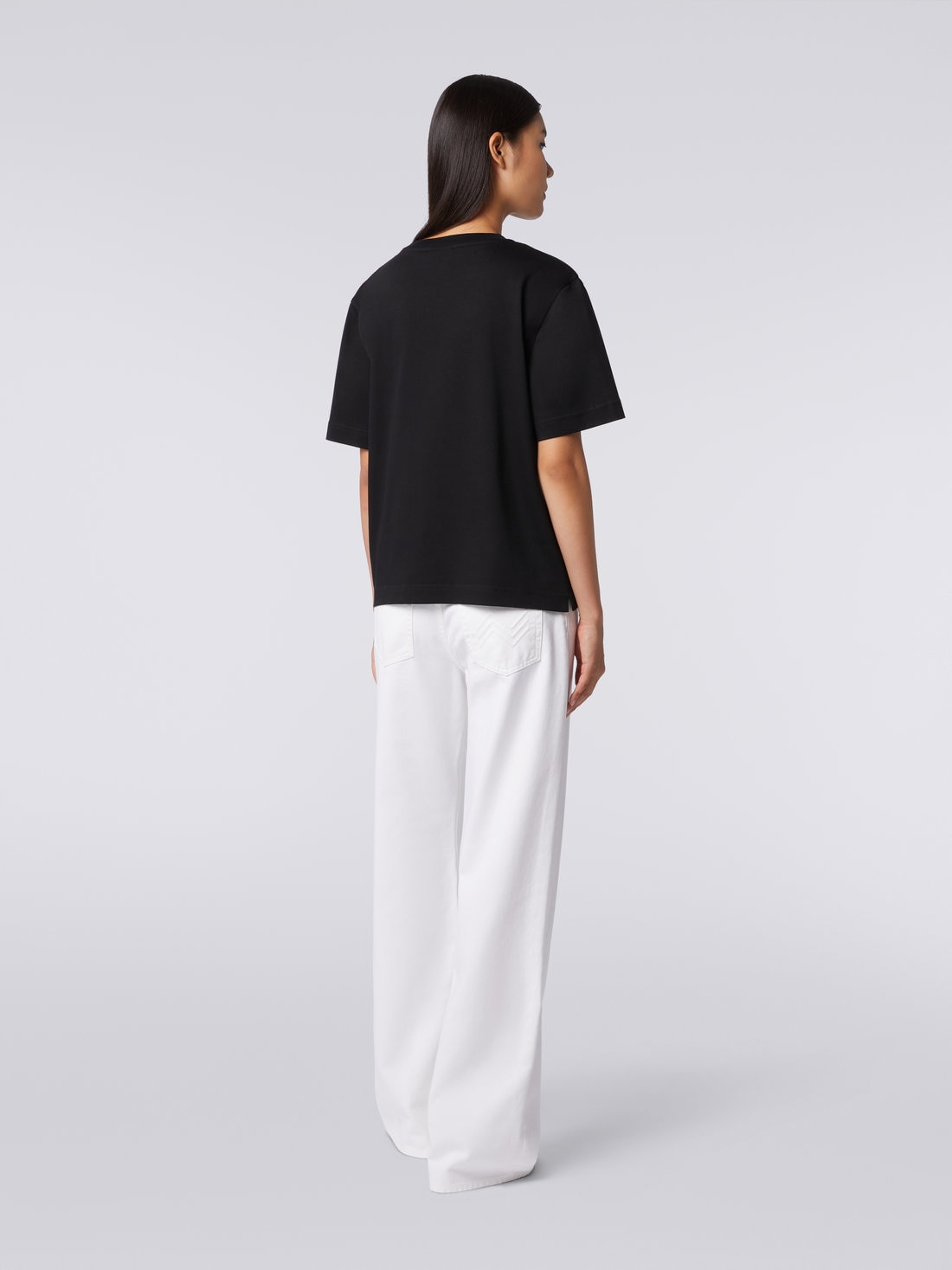 Missoni T-shirt girocollo in cotone con ricamo e logo Spedizione Gratuita