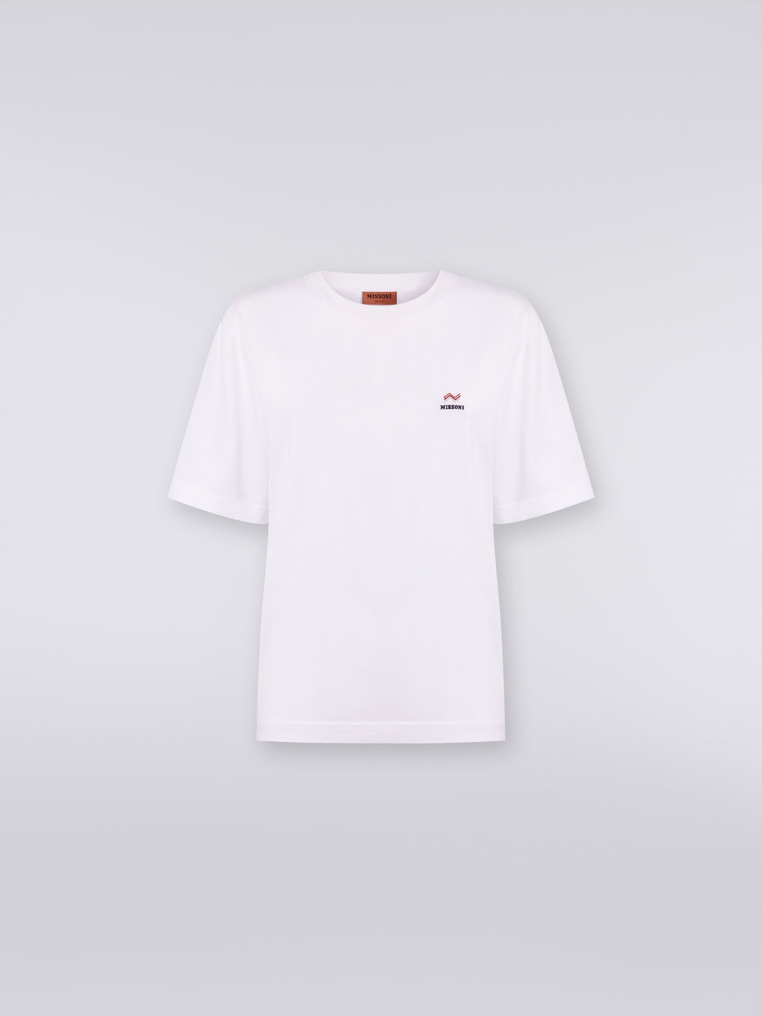 Missoni T-shirt girocollo in cotone con ricamo e logo Pezzi Unici
