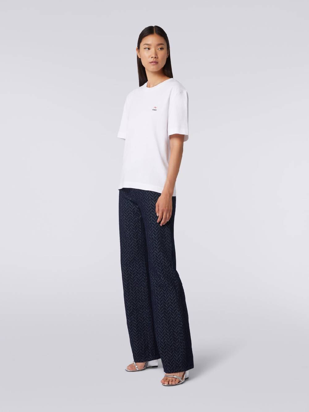 Missoni T-shirt girocollo in cotone con ricamo e logo Pezzi Unici