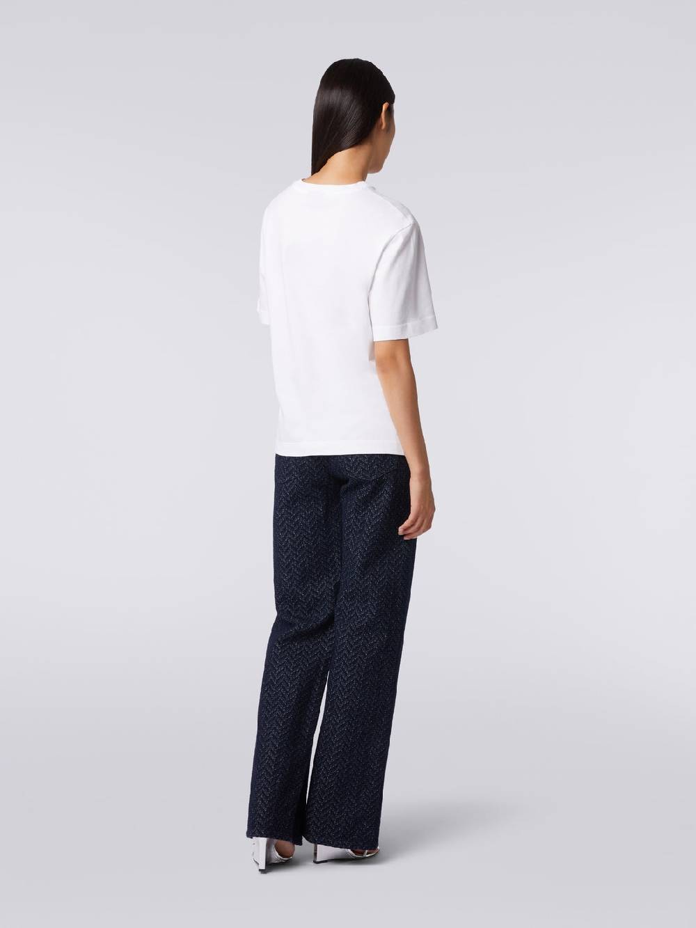 Missoni T-shirt girocollo in cotone con ricamo e logo Pezzi Unici