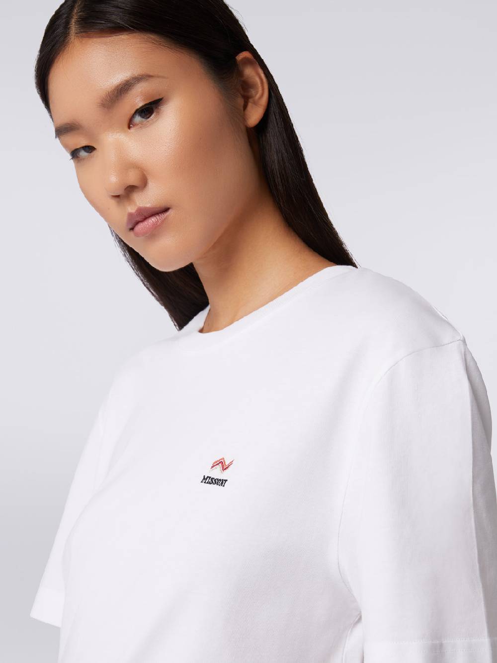 Missoni T-shirt girocollo in cotone con ricamo e logo Pezzi Unici