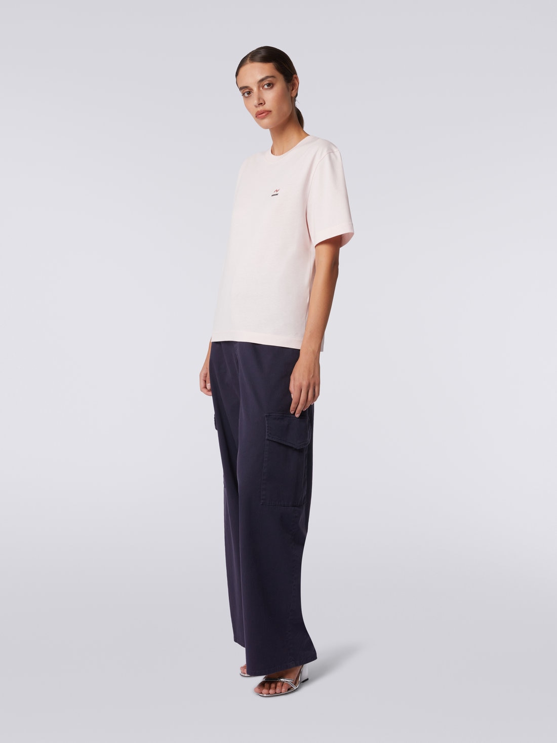 Missoni T-shirt girocollo in cotone con ricamo e logo Soddisfazione Garantita