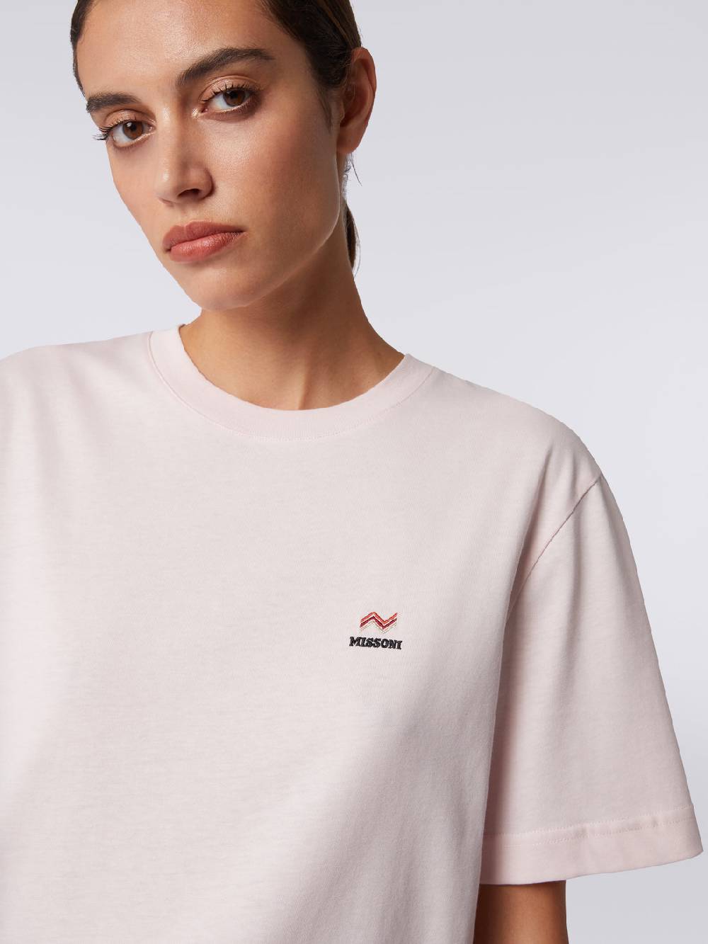 Missoni T-shirt girocollo in cotone con ricamo e logo Soddisfazione Garantita