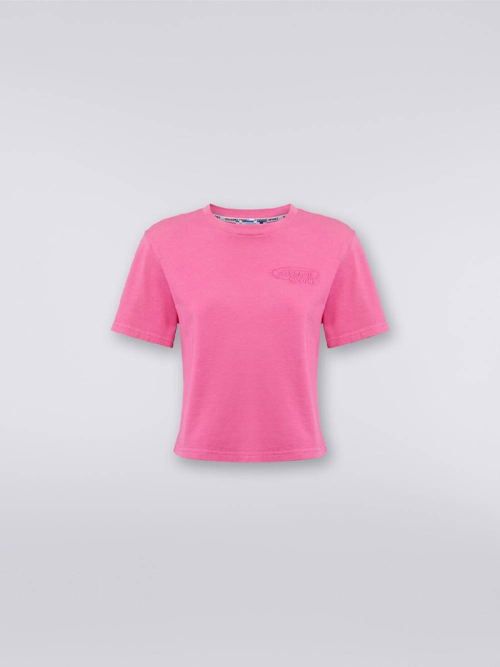 Missoni T-shirt girocollo crop in cotone con logo Acquista Ora