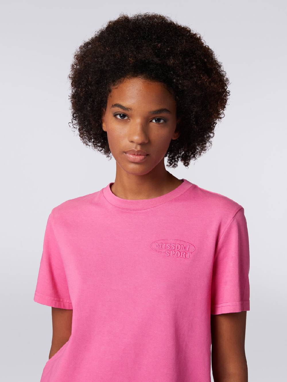 Missoni T-shirt girocollo crop in cotone con logo Acquista Ora