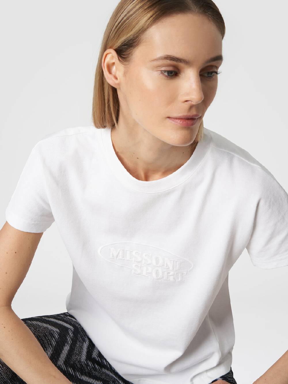 Missoni T-shirt girocollo in cotone con logo Consegna Veloce