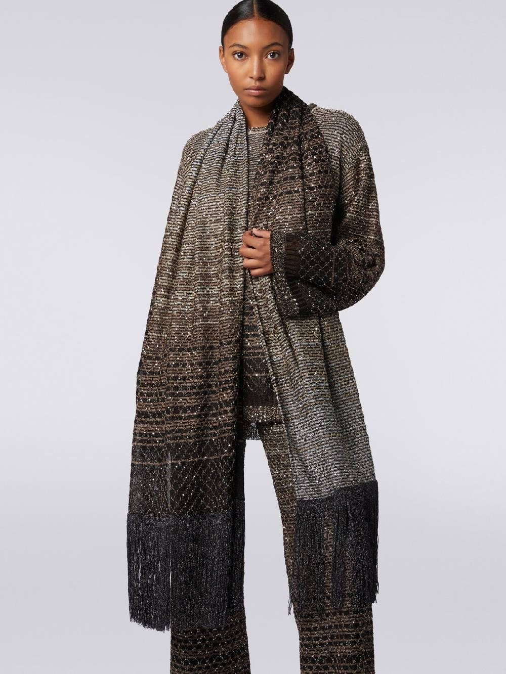 Missoni Stola in maglia dégradé con frange e paillettes Convenienza