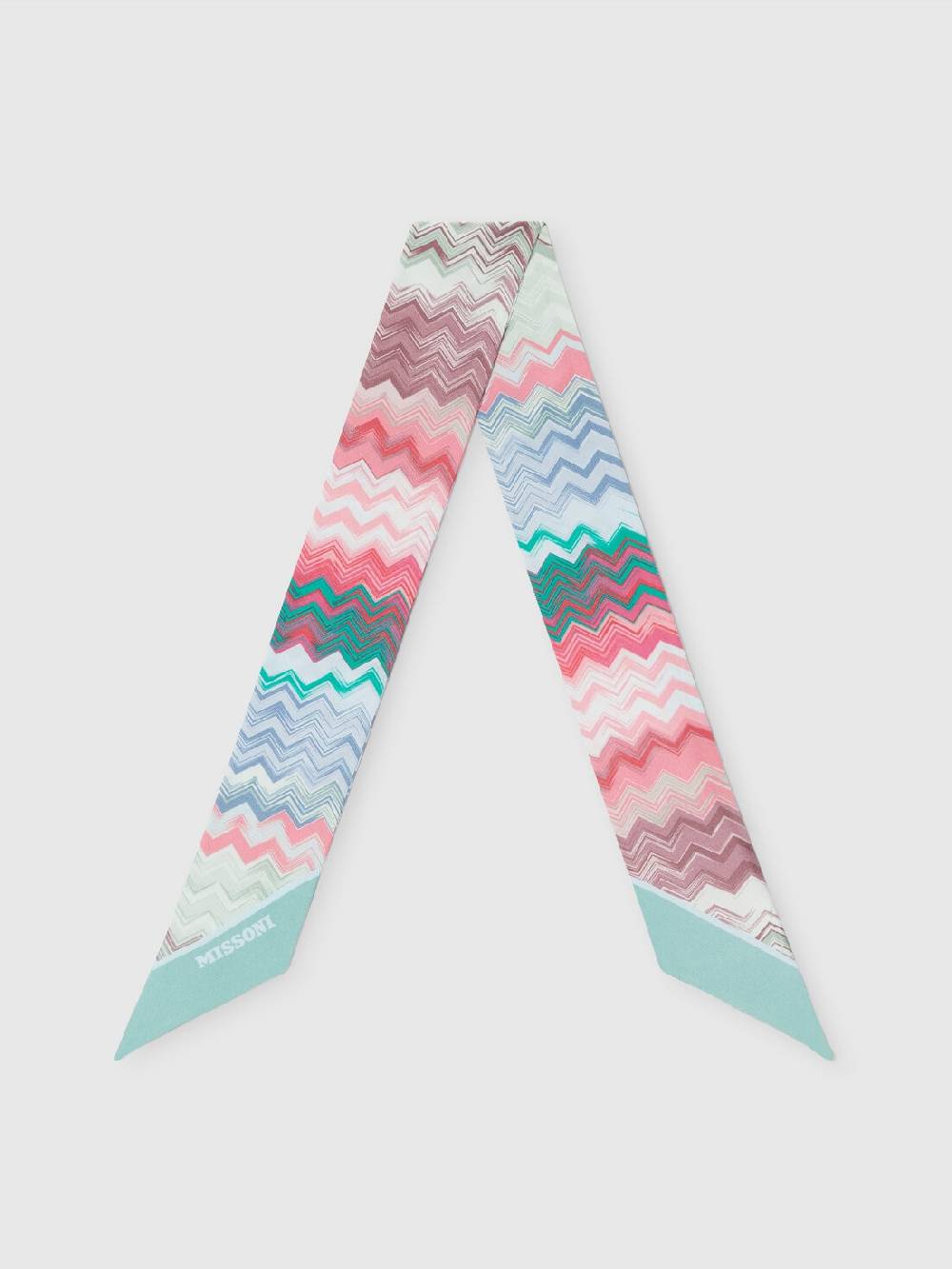 Missoni Foulard in seta con zig zag e scritta logo Economico