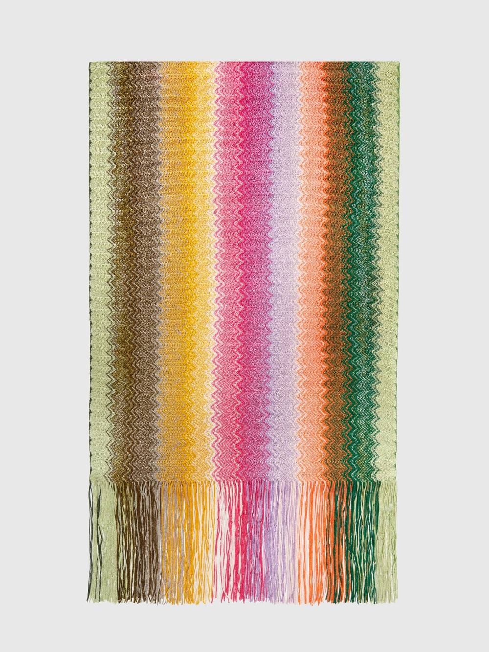 Missoni Sciarpa in maglia di viscosa chevron con frange Outlet