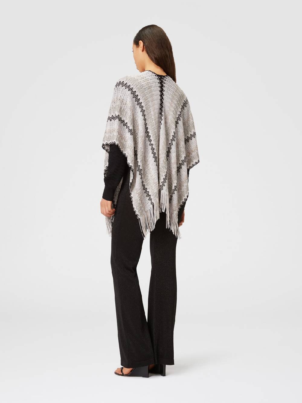Missoni Poncho in maglia di misto viscosa con motivo a onde e frange Hotsell