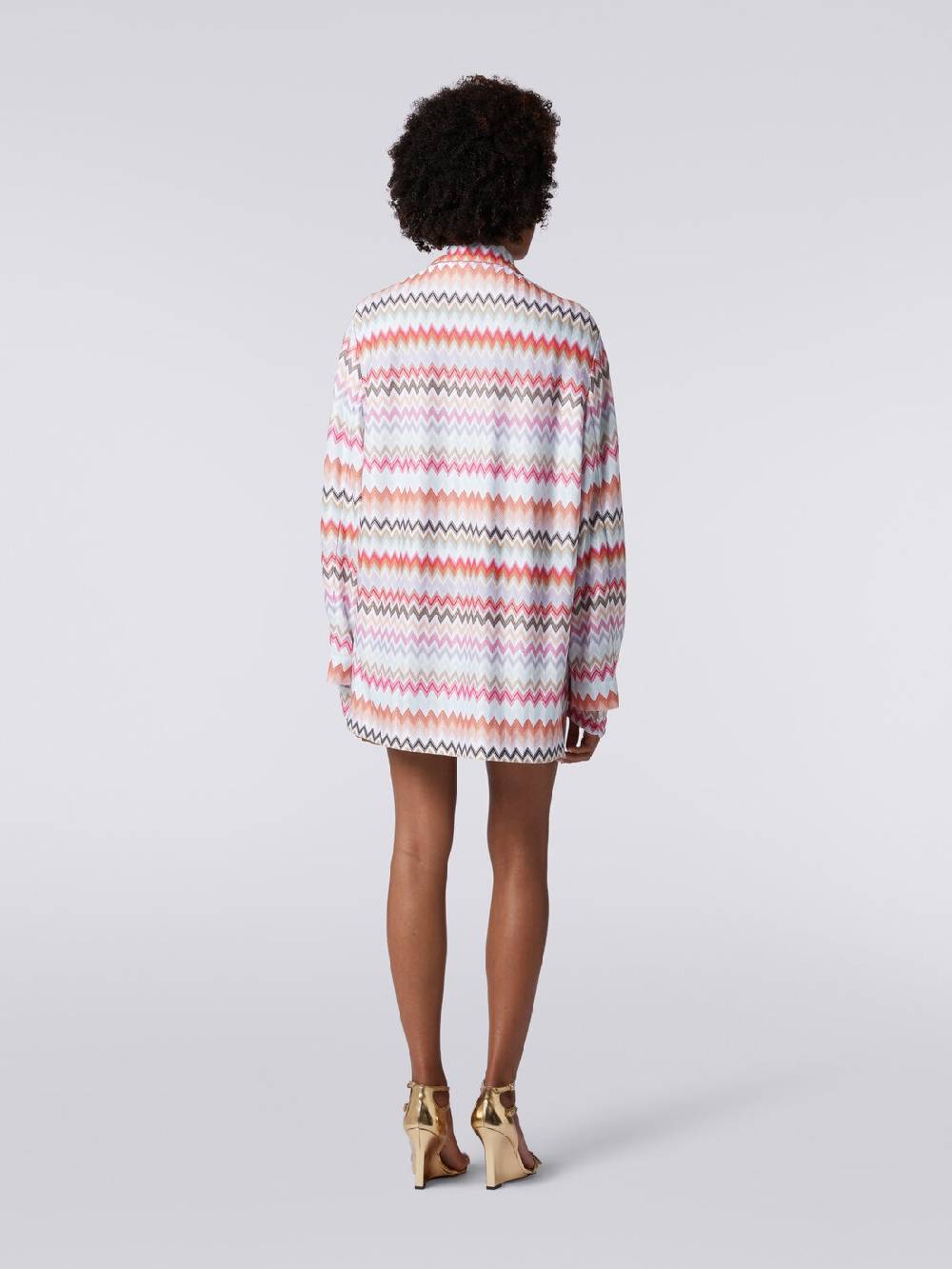 Missoni Blazer doppiopetto in cotone e viscosa stampa zig zag Vendita Economica