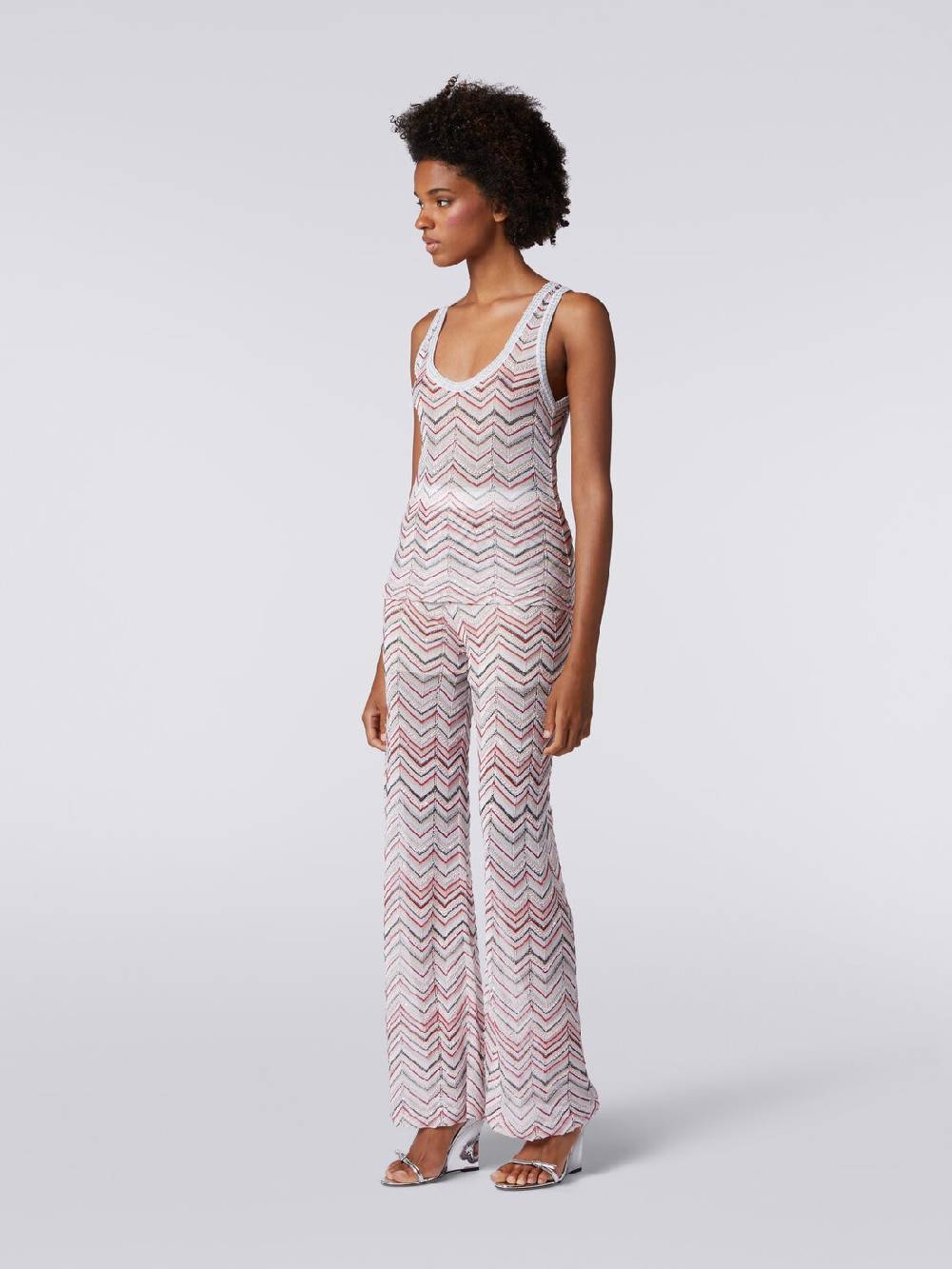 Missoni Pantaloni in maglia zig zag con lurex e paillettes Saldi Di Fabbrica