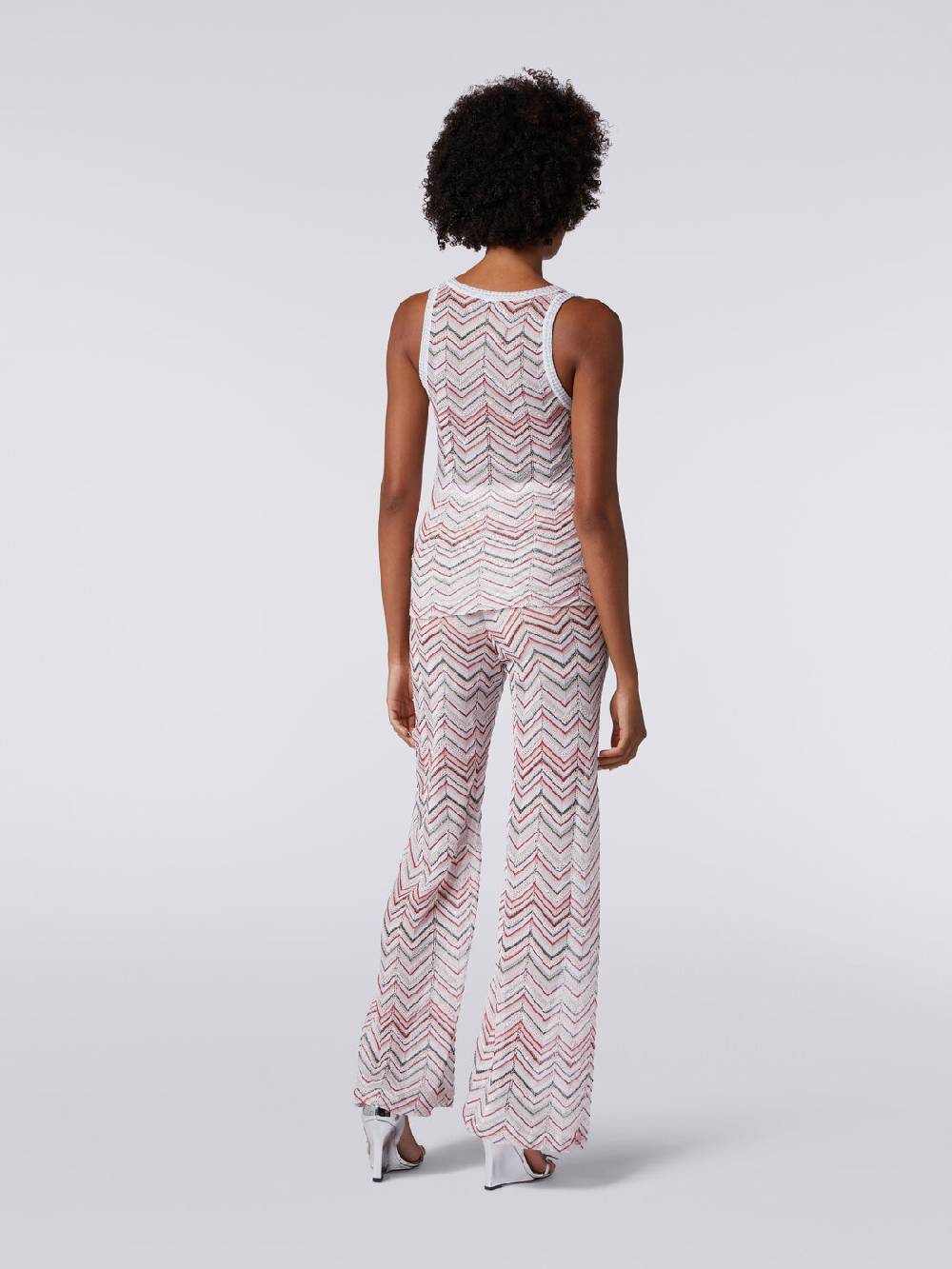 Missoni Pantaloni in maglia zig zag con lurex e paillettes Saldi Di Fabbrica