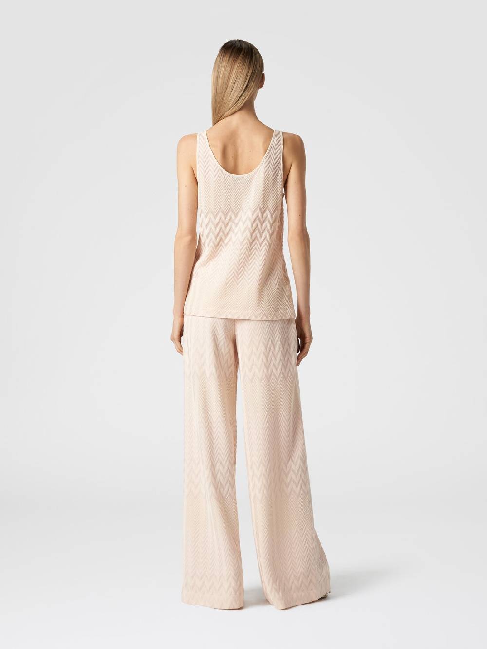 Missoni Pantaloni a palazzo in cotone e viscosa zig zag Vendite Flash