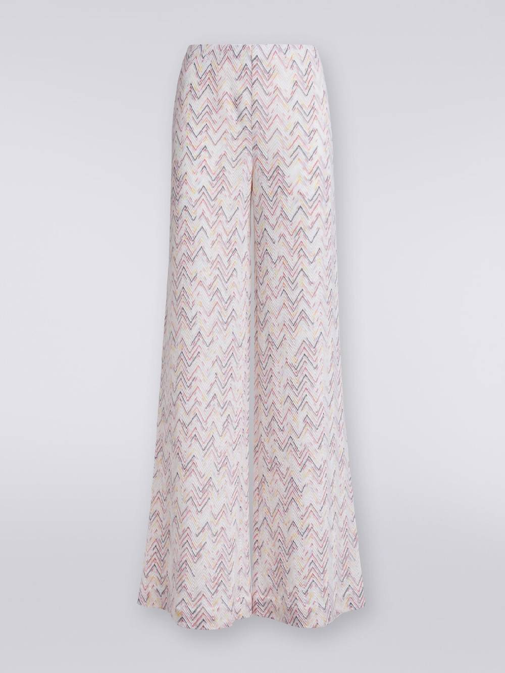 Missoni Pantaloni a palazzo in lana e viscosa zig zag In Saldo