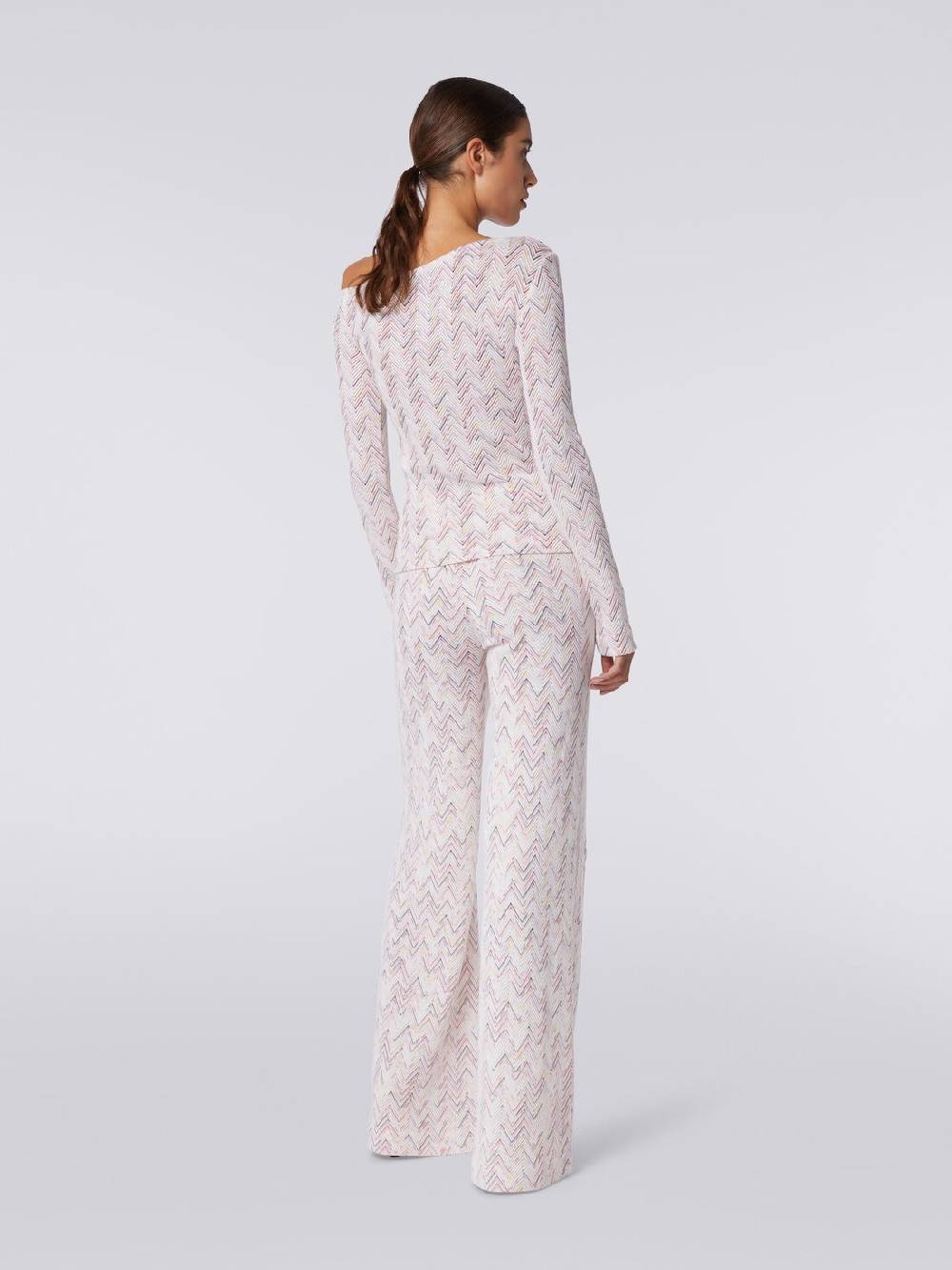 Missoni Pantaloni a palazzo in lana e viscosa zig zag In Saldo