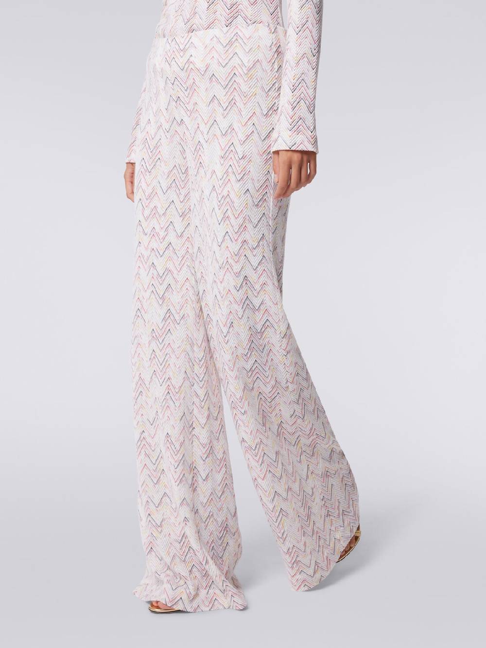 Missoni Pantaloni a palazzo in lana e viscosa zig zag In Saldo