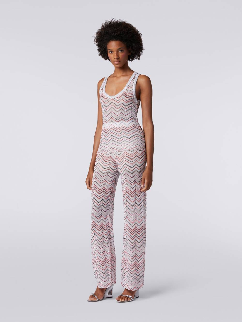 Missoni Canottiera in maglia zig zag con lurex e paillettes Nuova