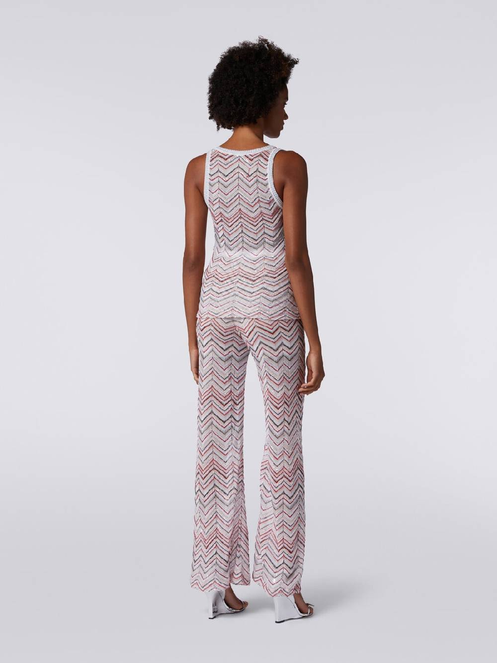 Missoni Canottiera in maglia zig zag con lurex e paillettes Nuova
