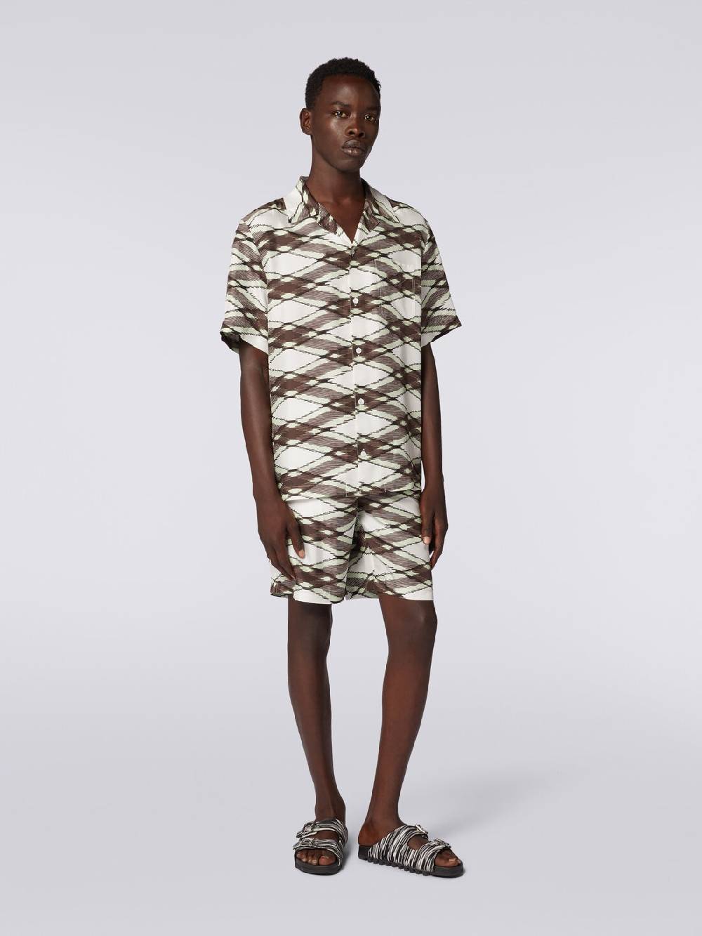Missoni Camicia a maniche corte modello bowling in seta stampata Sconto di tempo limitato
