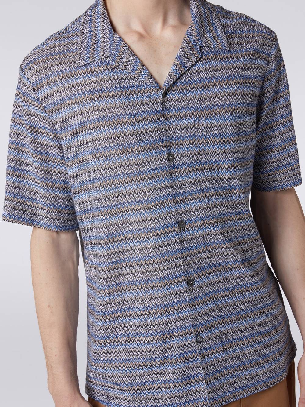 Missoni Camicia a maniche corte modello bowling zig zag Negozio online di fabbrica