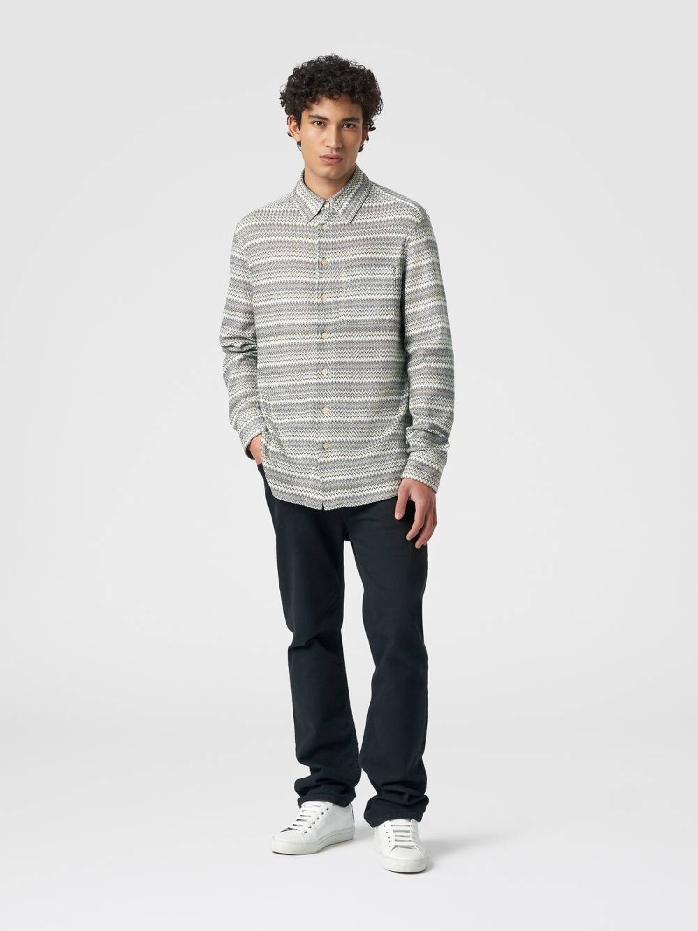 Missoni Camicia a maniche lunghe in misto viscosa chevron Offerta speciale