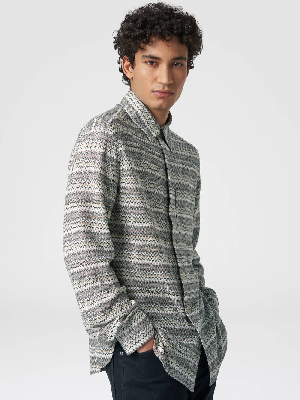 Missoni Camicia a maniche lunghe in misto viscosa chevron Offerta speciale