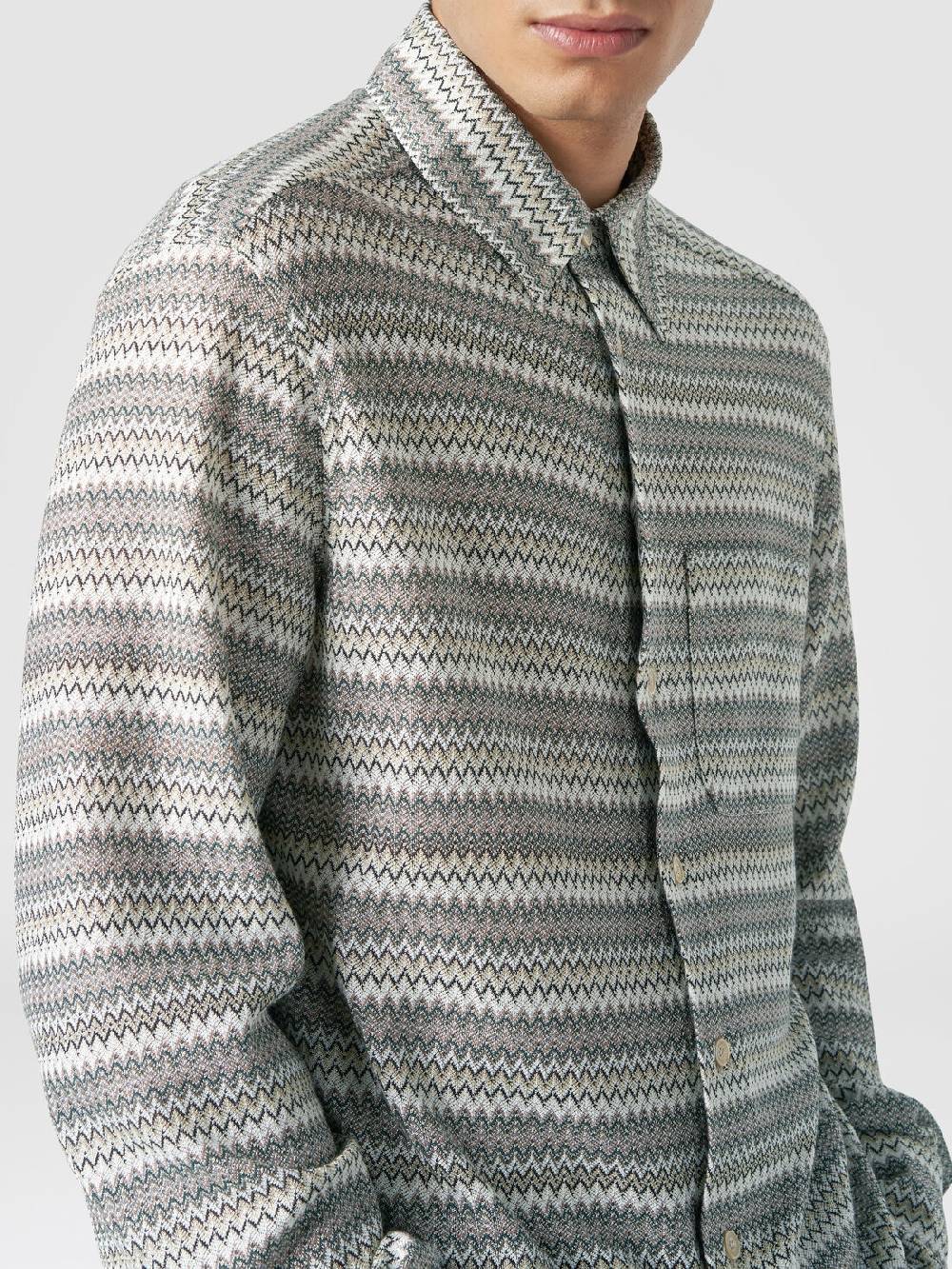 Missoni Camicia a maniche lunghe in misto viscosa chevron Offerta speciale