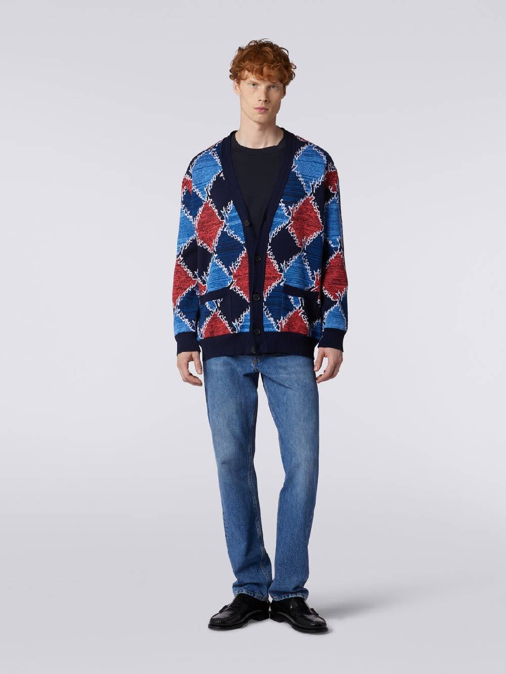 Missoni Cardigan in cotone a losanghe con scritta logo Offerta natalizia
