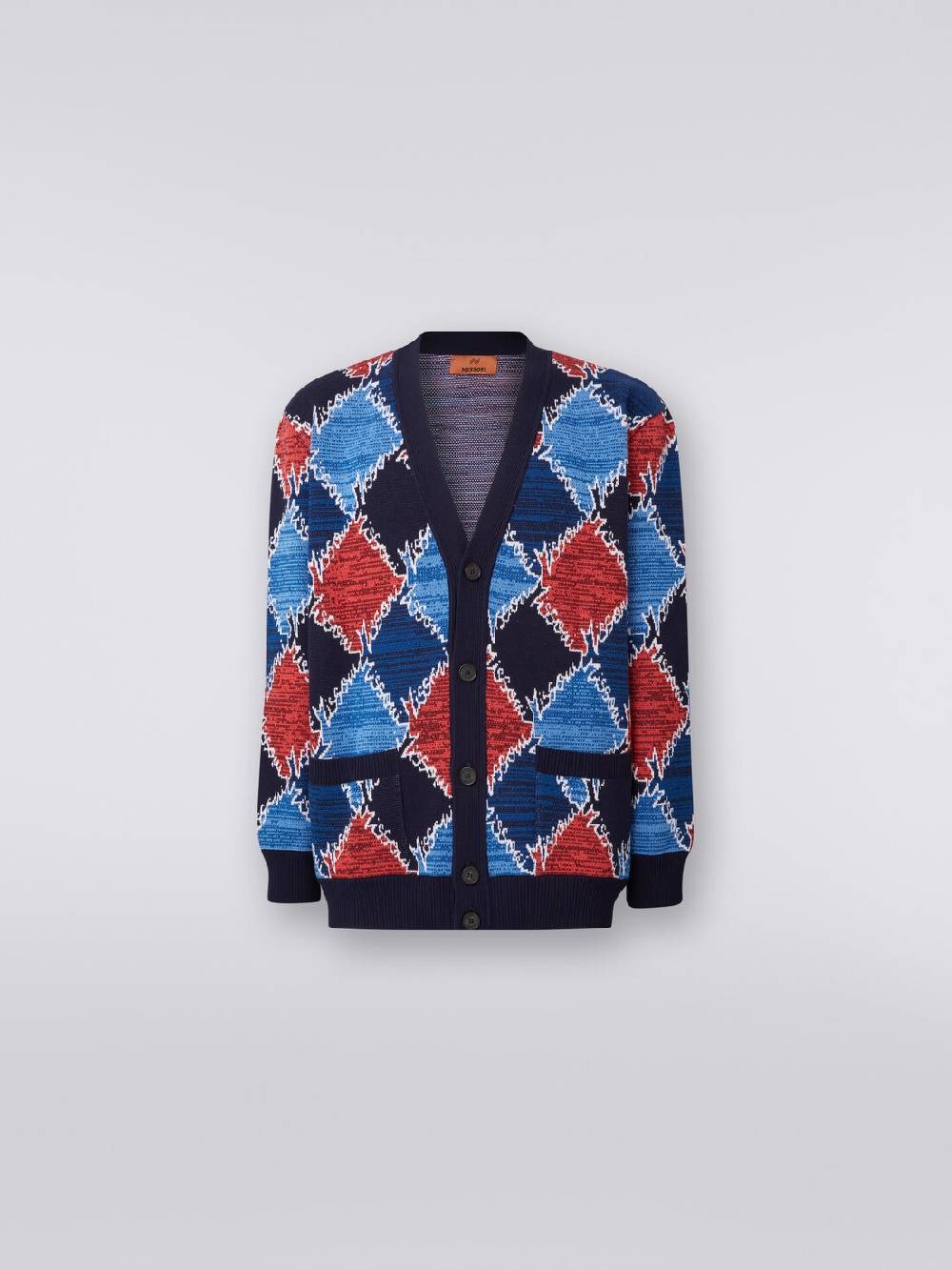 Missoni Cardigan in cotone a losanghe con scritta logo Offerta natalizia